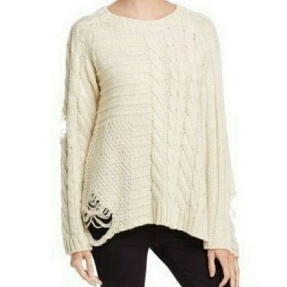 Ban Jara Distressed Cable Knit Sweater Sz L - Picture 1 of 9